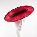 107418 Red sinamay trilby percher