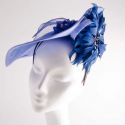180101 Lilac percher with navy feather flower and delphiniums