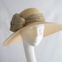 220306 Pedal straw downbrim with knotted buntal detail 